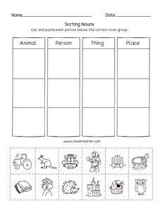 Common Nouns Practice Sheets for Preschool and Kindergartens