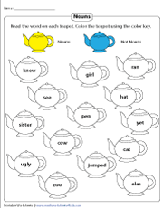 kindergarten noun worksheet