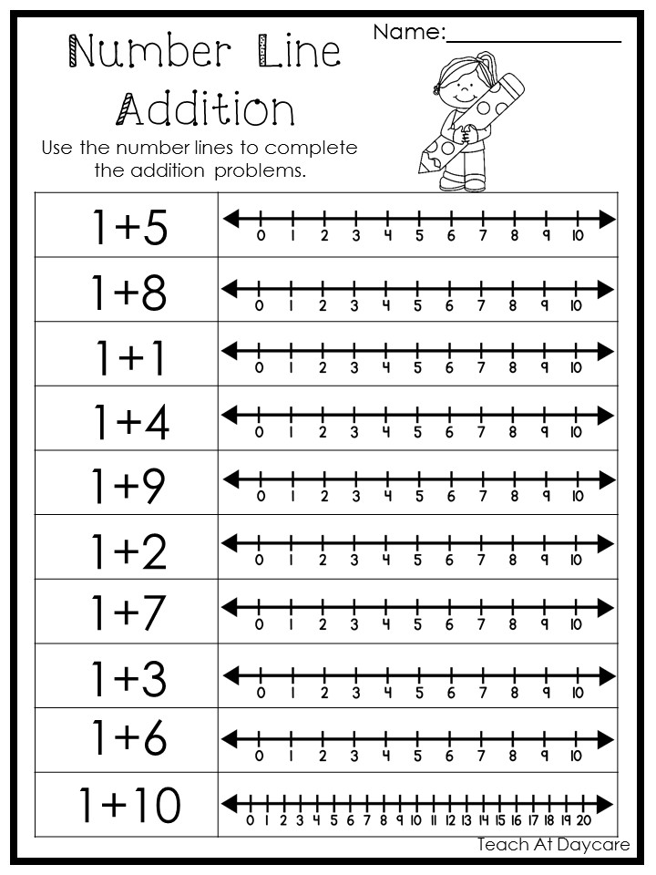 15 Printable Number Line Adding Worksheets