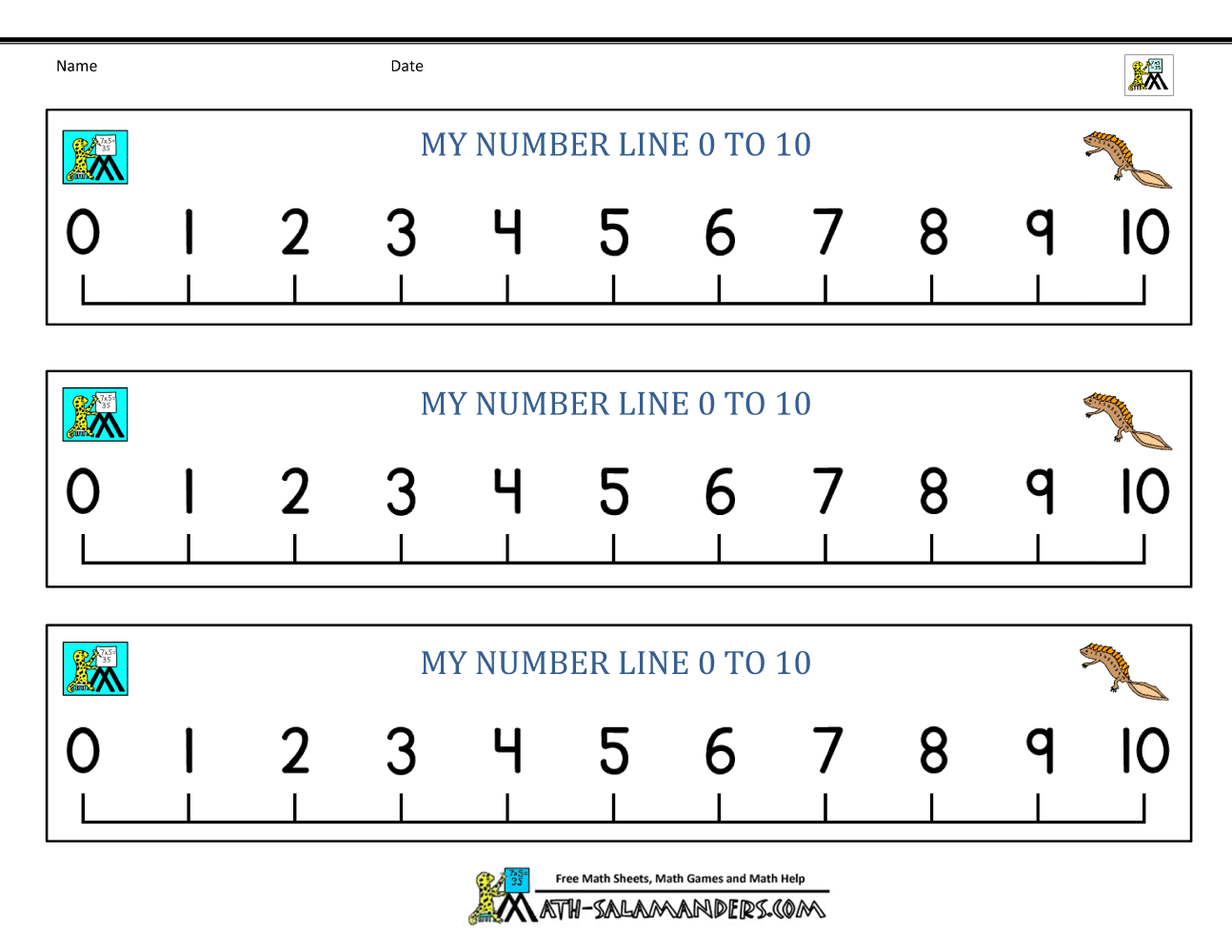 kindergarten number line worksheet