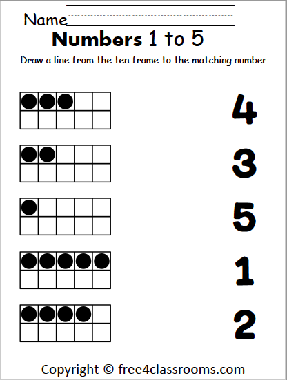 Free Number Matching Worksheet - 1 to 5 - Free Worksheets ...