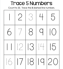 kindergarten number worksheet 1 20