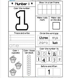 Number Worksheets for 0-20 - Kindergarten Number Worksheets