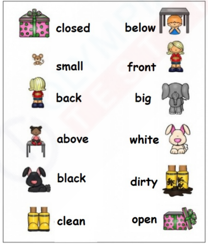 kindergarten opposite worksheet free printable