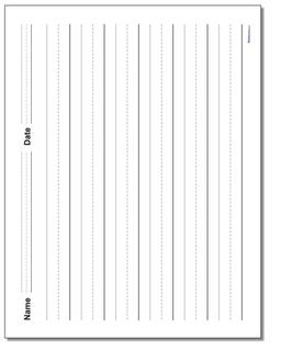 Handwriting Paper: Landscape Handwriting Paper