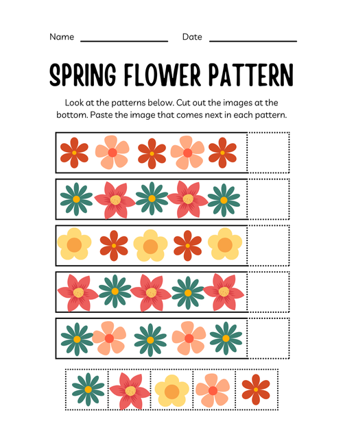 kindergarten pattern worksheet printables