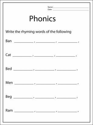 kindergarten phonics worksheet free printable