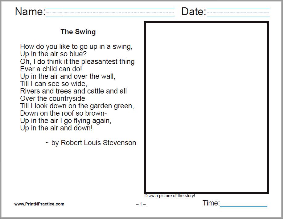 kindergarten poetry printables
