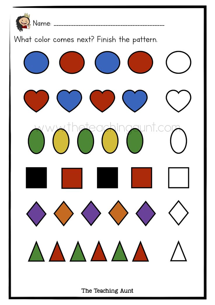 Free Colors and Patterns Worksheets - The Teaching Aunt | Pattern ...
