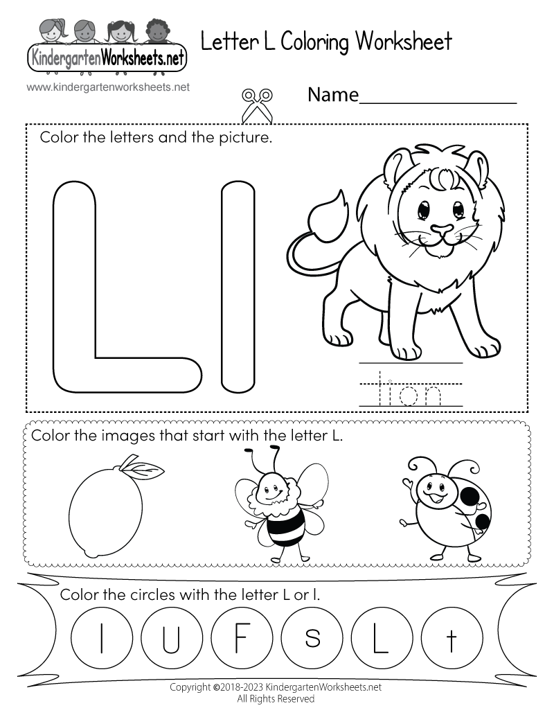 Letter L Coloring Worksheet - Free Printable, Digital, &  PDF