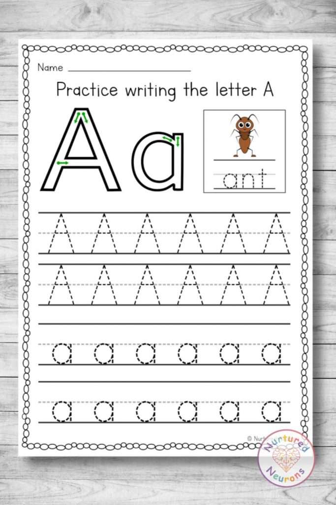 kindergarten printable worksheet letters