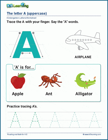 kindergarten printable worksheet letters