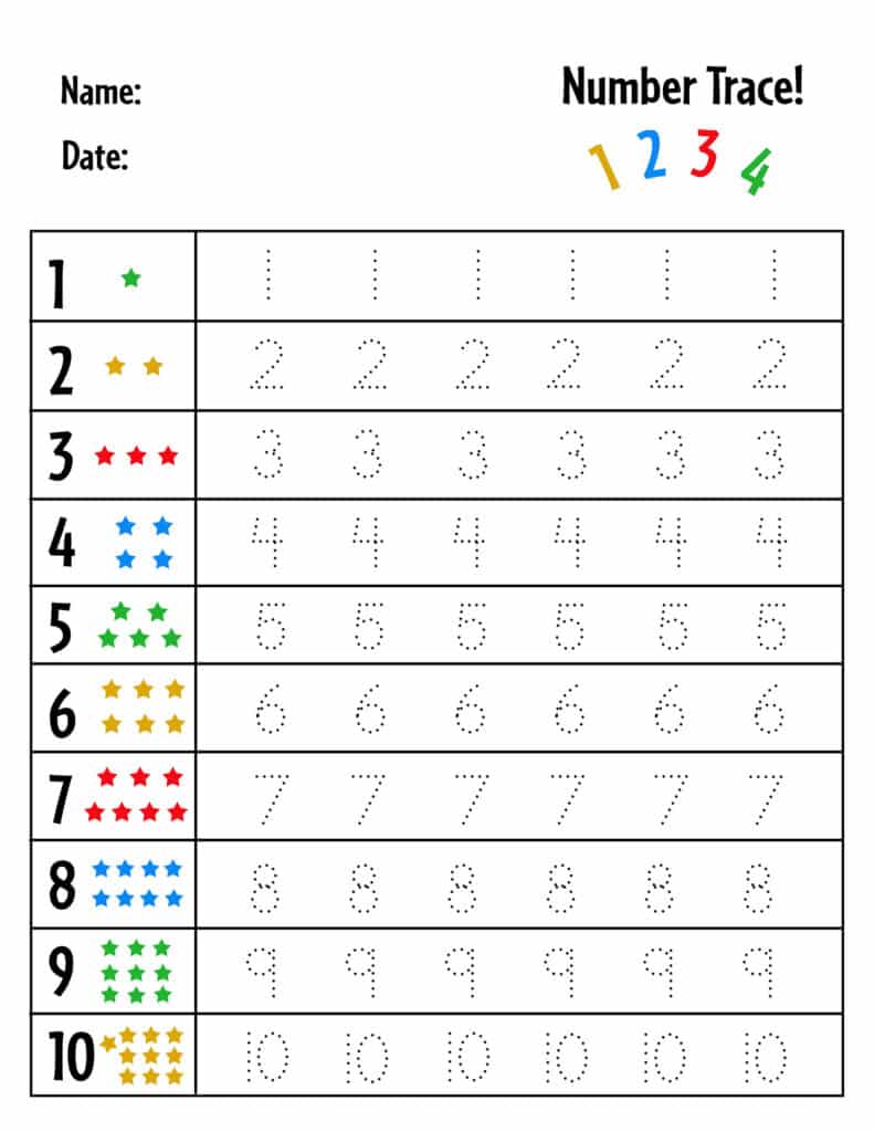 Free Numbers 1-20 Tracing Worksheets! ⋆ The Hollydog Blog
