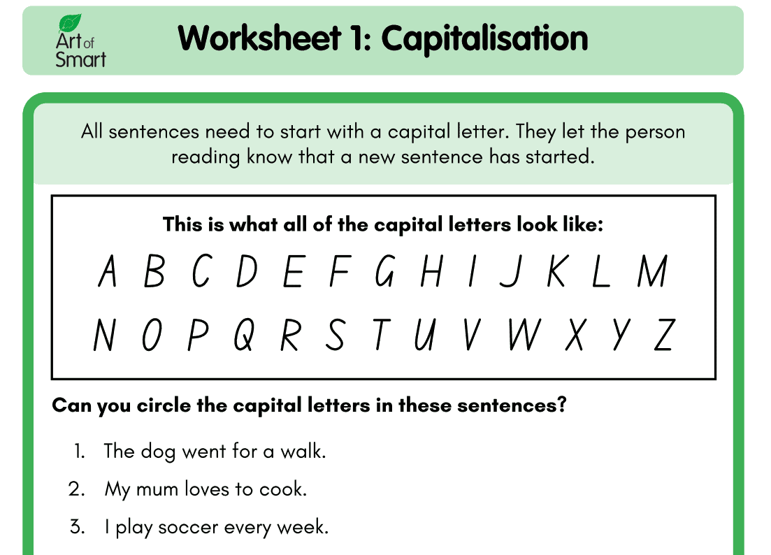 Download Printable Punctuation Worksheets for Kindergarten ?