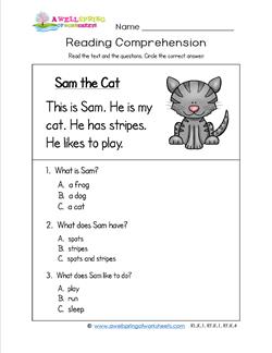 Kindergarten Reading Comprehension - English Created Resources