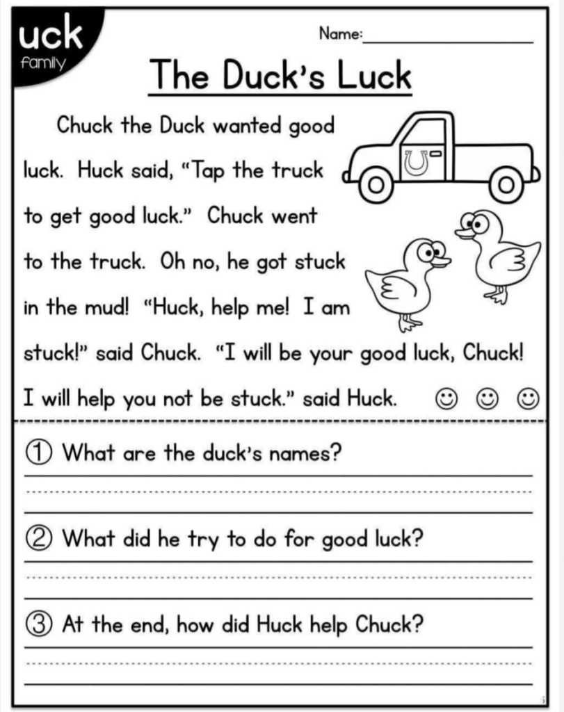 kindergarten reading printable worksheets pdf