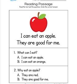 Kindergarten Reading Passages | A Wellspring of Worksheets