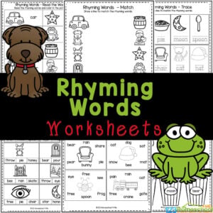 Rhyming Words Worksheets pdf for Kindergarten