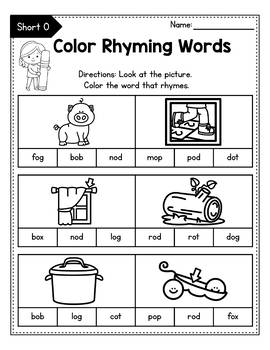 kindergarten rhyming words worksheet