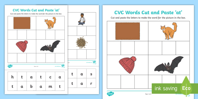 kindergarten rhyming worksheet cut and paste
