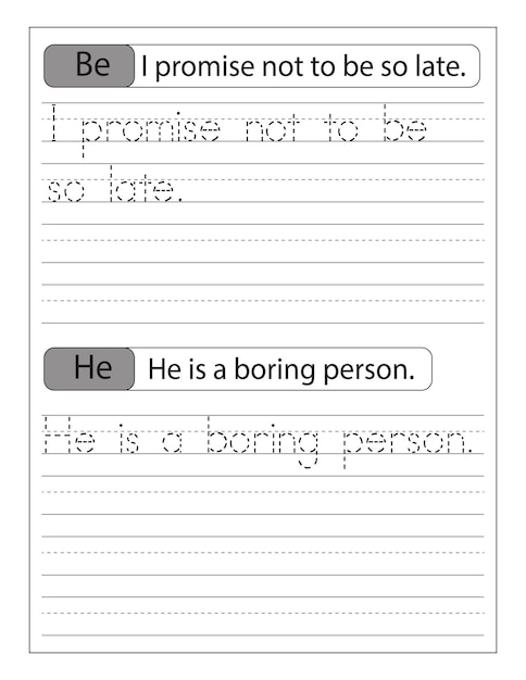 Premium Vector | Writing the simple sentences alphabet activity ...