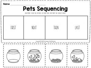 Free Printable Pets Story Sequence Worksheets