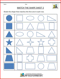 kindergarten shapes worksheet