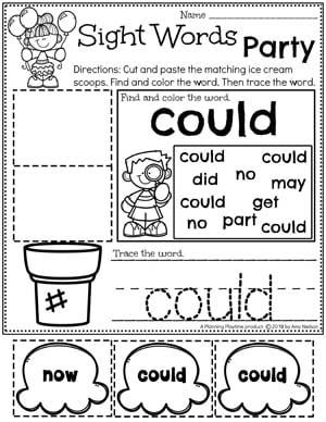 Kindergarten Sight Words - Planning Playtime