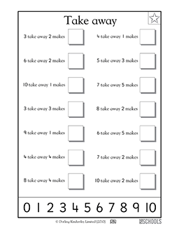 Simple subtraction | Kindergarten Math Worksheet | GreatSchools