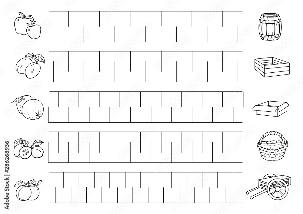 Preschool worksheet for practicing fine motor skills - tracing ...