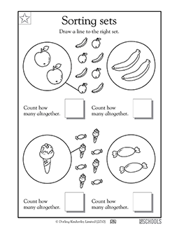 Sorting sets | Kindergarten, Preschool Math Worksheet | GreatSchools