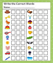 Free Printable Worksheets for Kids - Spelling Practice