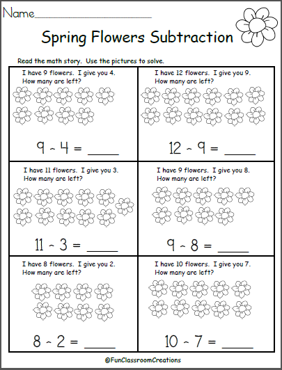 kindergarten subtraction