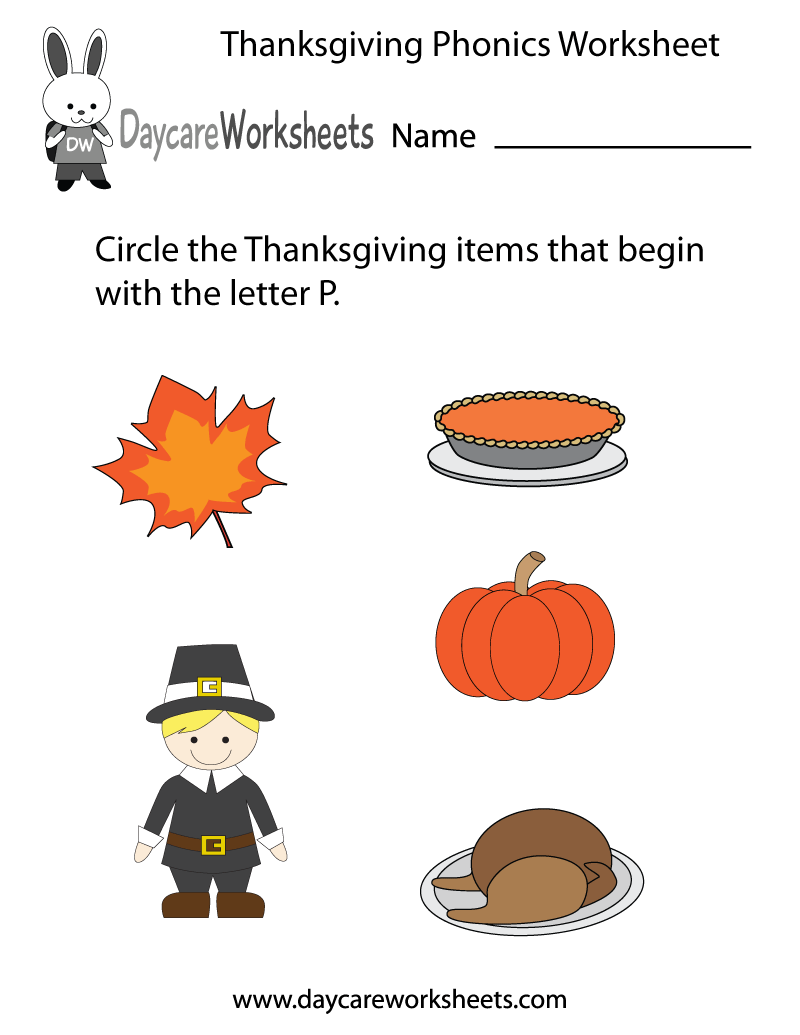 kindergarten thanksgiving worksheet printables