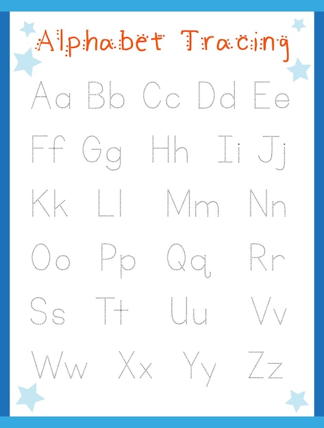 Premium Vector | Alphabet tracing worksheet trace the letters ...