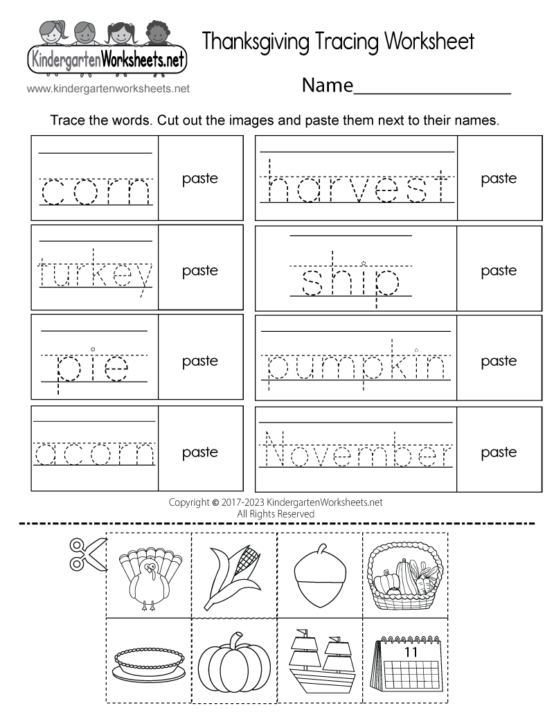 Thanksgiving Tracing Worksheet - Free Printable, Digital, &  PDF
