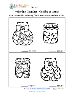 kindergarten valentine math worksheet