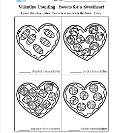 kindergarten valentine math worksheet