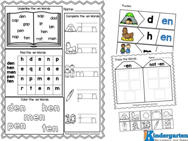 kindergarten word family worksheet