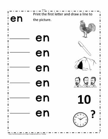 kindergarten word family worksheet
