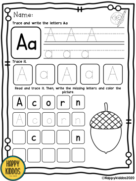 kindergarten worksheet abc