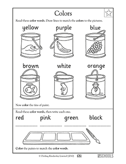 Colors | Kindergarten Writing Worksheet | GreatSchools