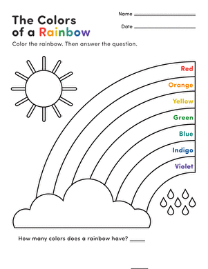 How Many Colors in a Rainbow? | Worksheet 