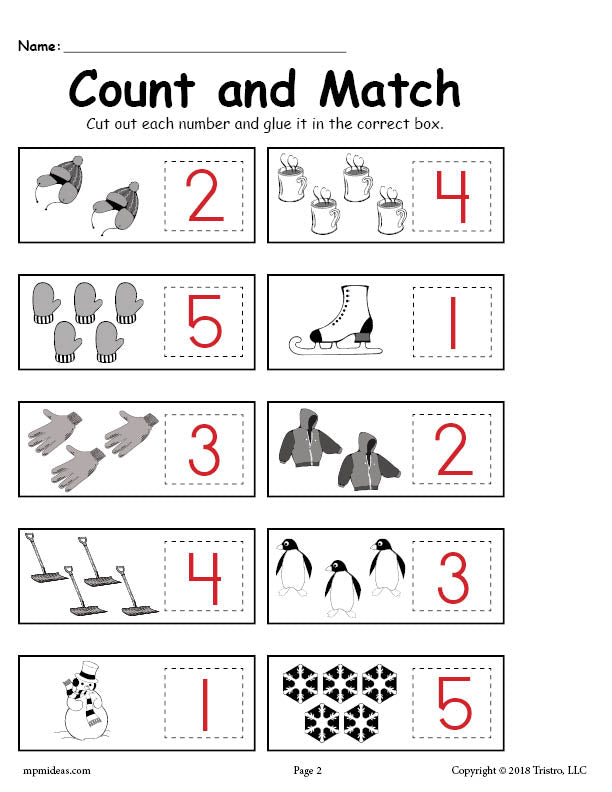 kindergarten worksheet cut and glue