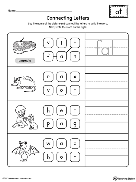 kindergarten worksheet cvc words