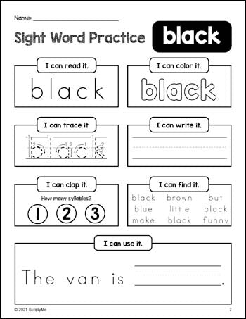 Kindergarten Sight Words Worksheets, 52 Pages Of Dolch Primer ...