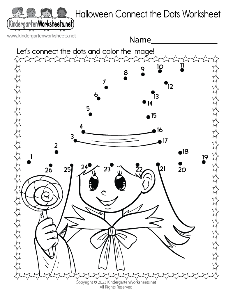 Free Printable Halloween Connect the Dots Worksheet