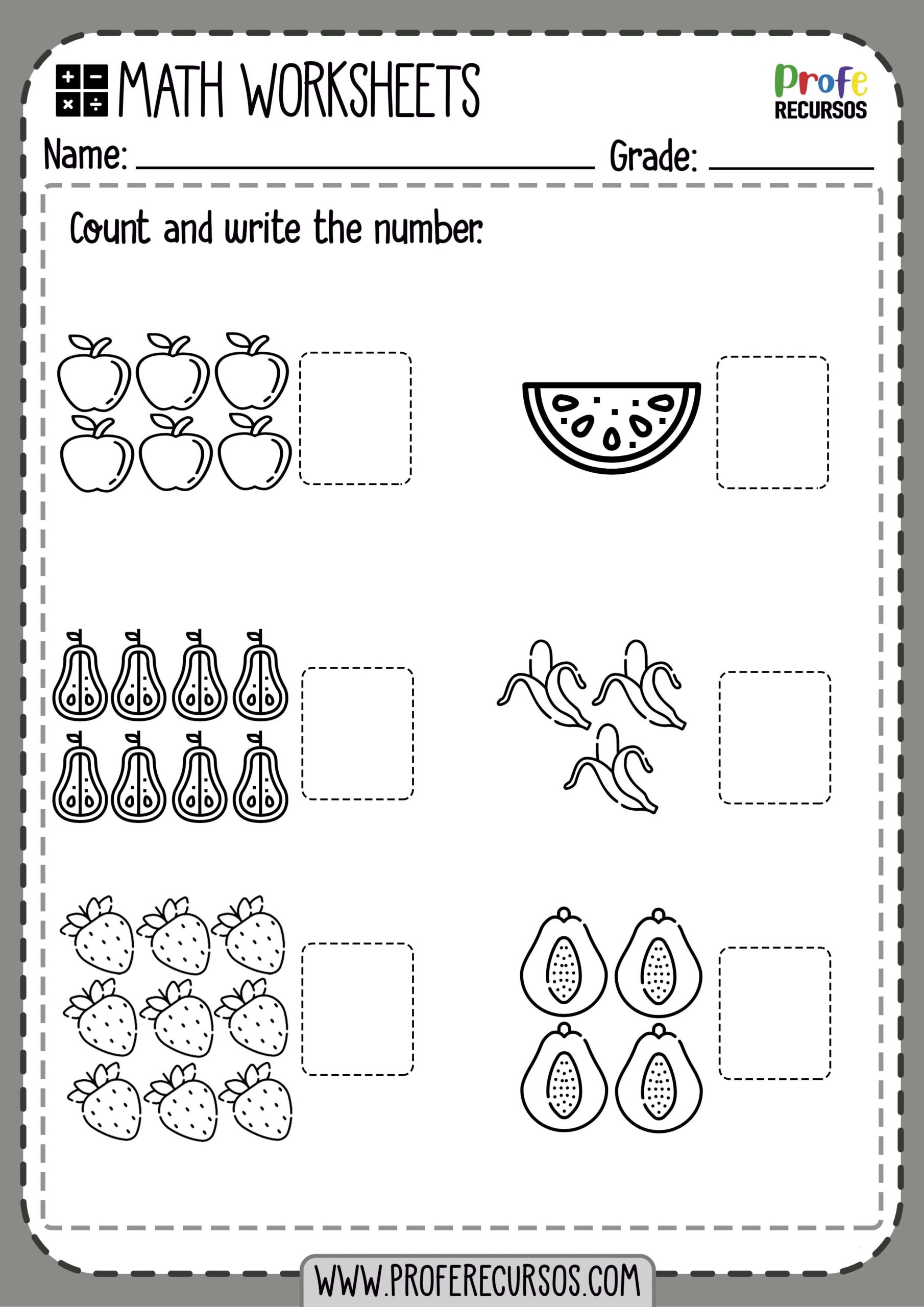 Free Printable Counting Worksheets for Kindergarten