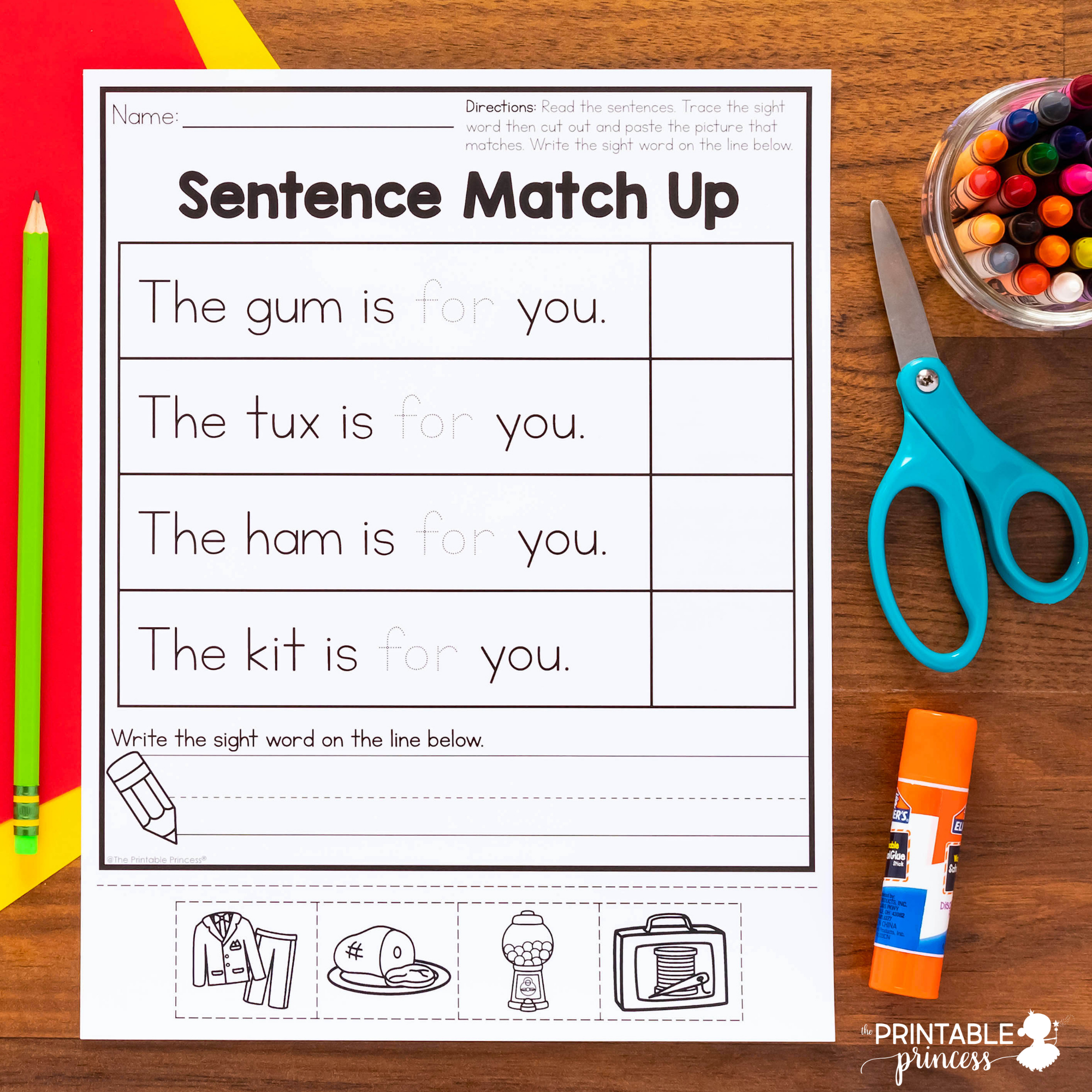 kindergarten worksheet reading sight words