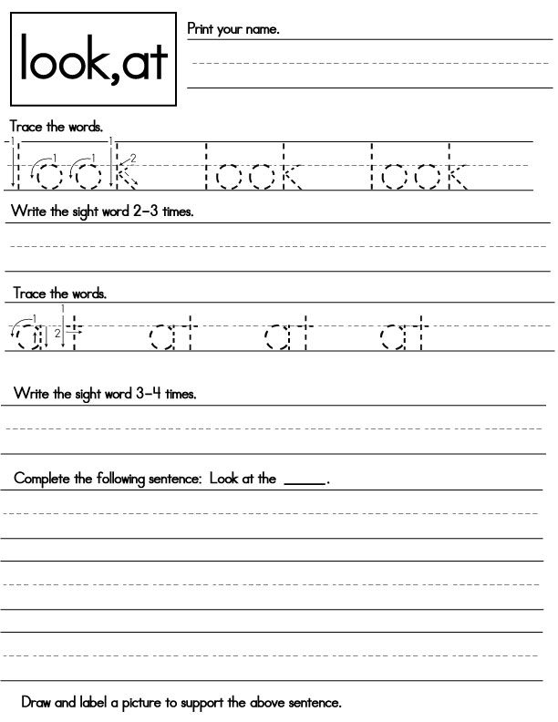 Kindergarten Sight Word Worksheets - ideal for preschool and ...